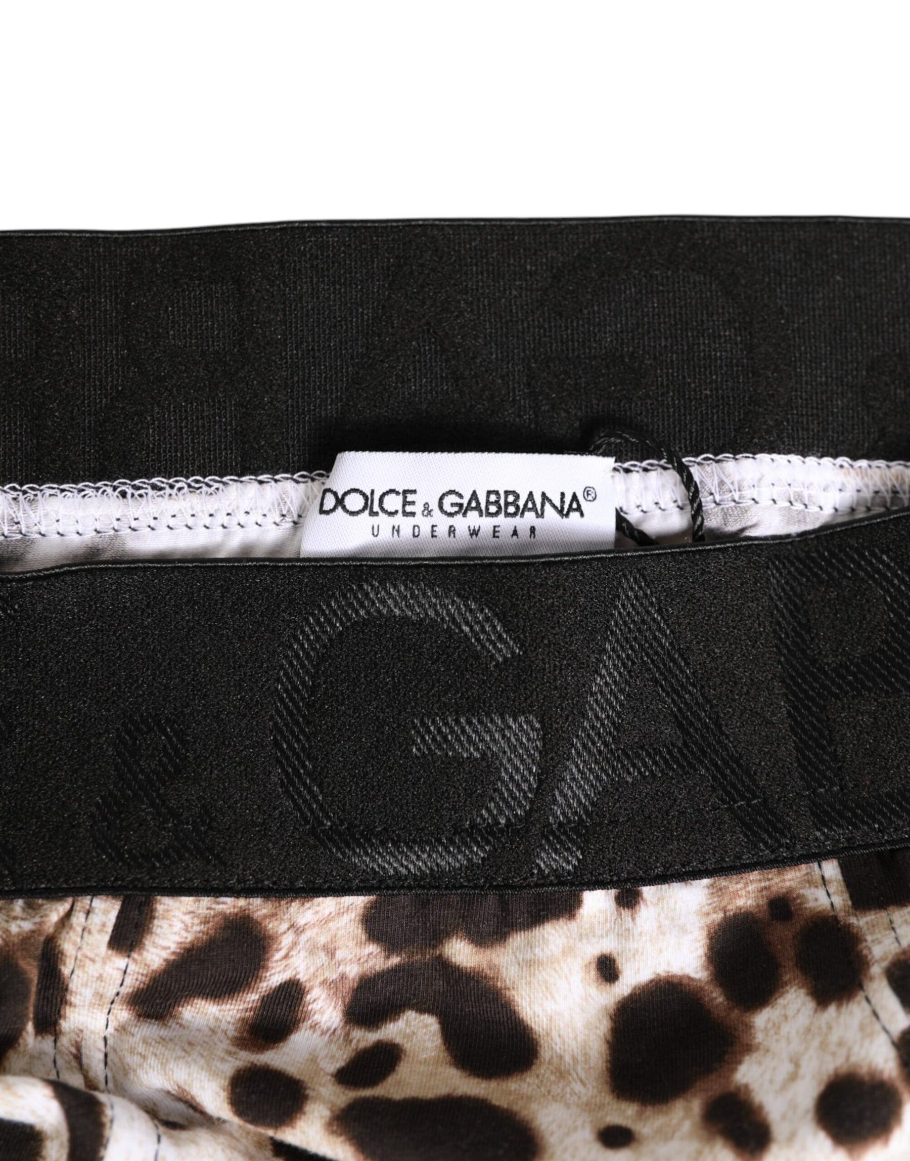 Dolce & Gabbana Leopard Print Schwarz Bund Baumwolle Unterwäsche