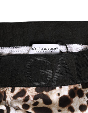 Dolce & Gabbana Leopard Print Schwarz Bund Baumwolle Unterwäsche