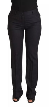 Dolce & Gabbana Schwarz gestreifte Hose mit mittlerer Taille