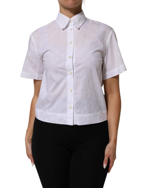 Dolce & Gabbana Weißes kurzärmeliges Poloshirt mit Kragen