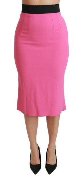 Dolce & Gabbana Rosa Midirock mit hoher Taille und Bleistiftschnitt