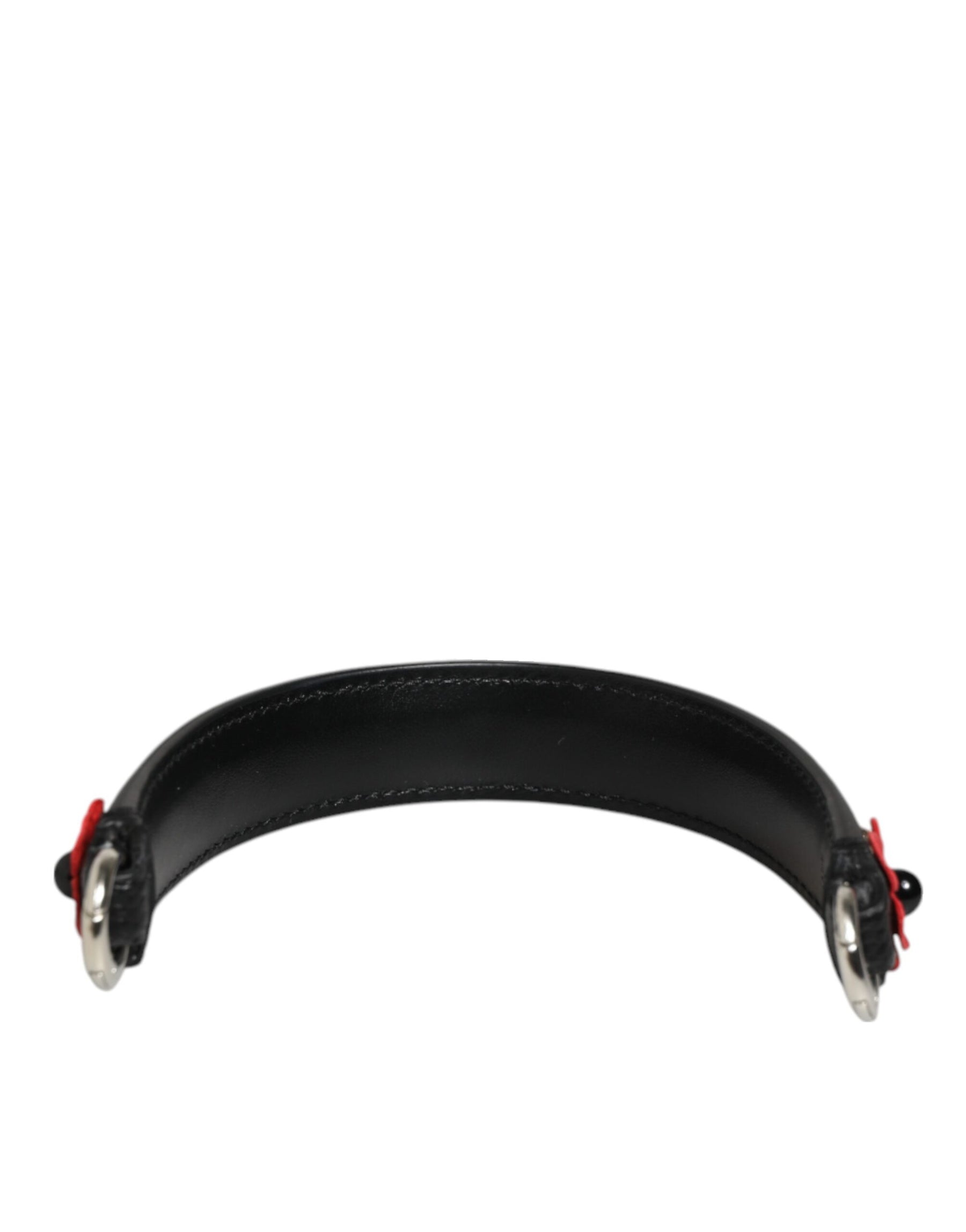 Dolce & Gabbana Schwarze verschönerte Ledertasche mit Henkel Frauen Schulterriemen