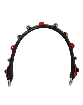 Dolce & Gabbana Schwarze verschönerte Ledertasche mit Henkel Frauen Schulterriemen