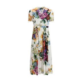 Dolce & Gabbana Blumenbouquet-Druck Chemisier-Kleid