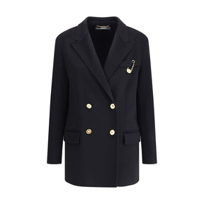 Versace Zweireihiger Mantel aus Wolle und Cachemire