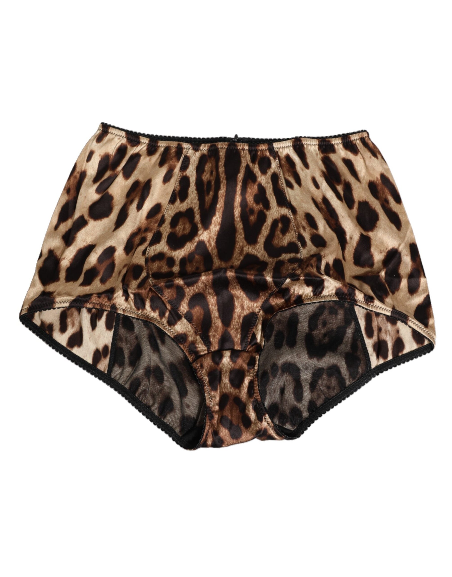 Dolce & Gabbana Multicolor Leopard Seide Hohe Taille Mieder Unterwäsche