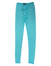Dolce & Gabbana Hellblaue Nylon Logo Spitze Leggings Hose Unterwäsche