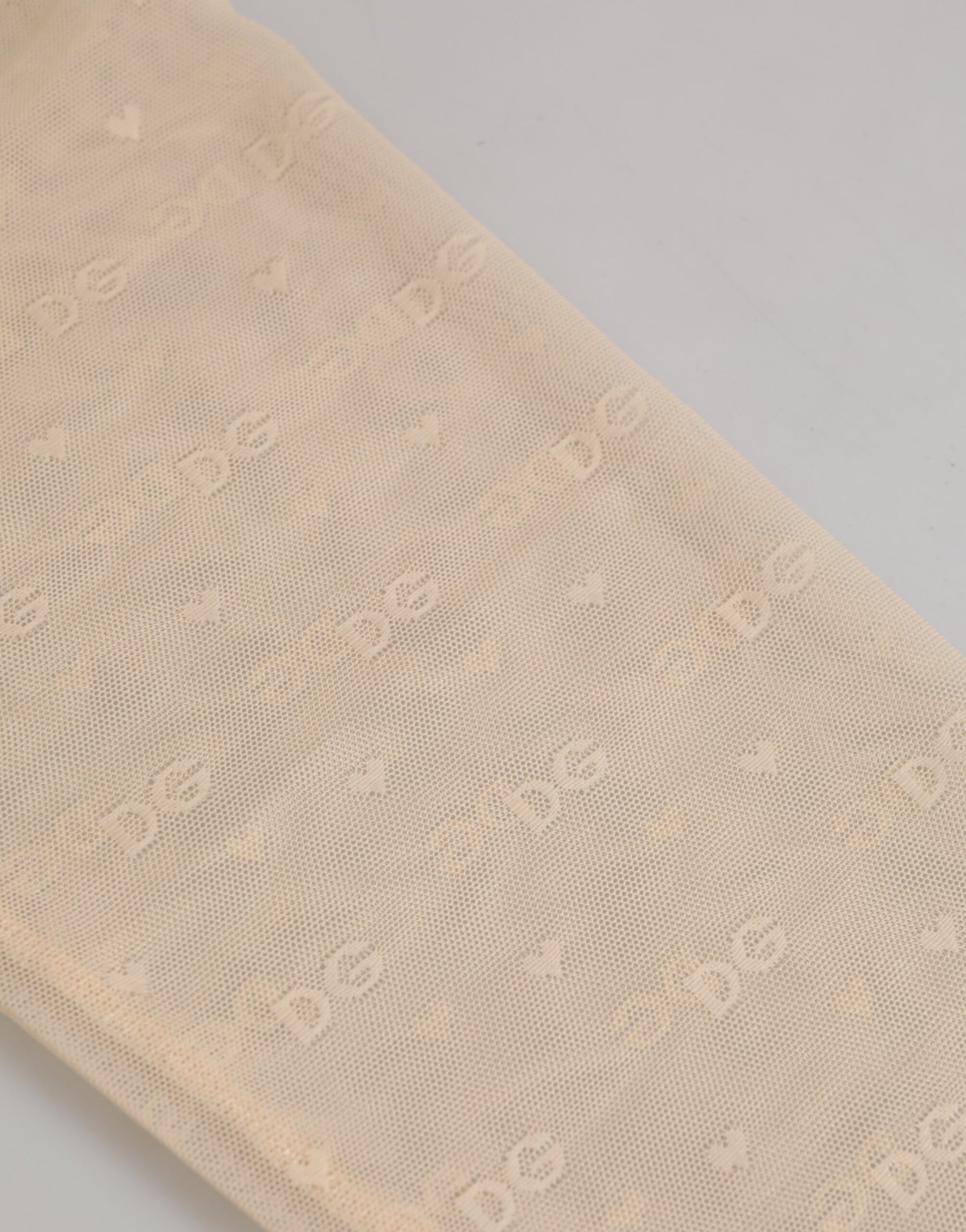 Dolce & Gabbana Beige Nylon Logo Spitze Leggings Hose Unterwäsche