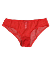 Dolce & Gabbana Rotes Nylon durchsichtiges Mesh Spitze Slip Unterwäsche