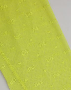 Dolce & Gabbana Neon Grün Nylon Logo Spitze Leggings Hosen Unterwäsche
