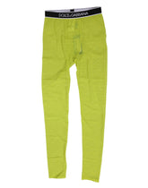 Dolce & Gabbana Neon Grün Nylon Logo Spitze Leggings Hosen Unterwäsche