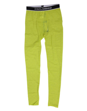 Dolce & Gabbana Neon Grün Nylon Logo Spitze Leggings Hosen Unterwäsche