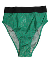 Dolce & Gabbana Grüner DG Logo Lace High Brief Slip Unterwäsche
