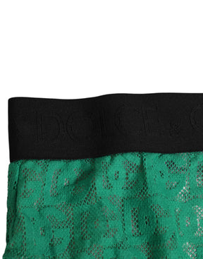 Dolce & Gabbana Grüner DG Logo Lace High Brief Slip Unterwäsche