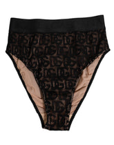 Dolce & Gabbana Schwarzer DG Logo Lace High Brief Slip Unterwäsche