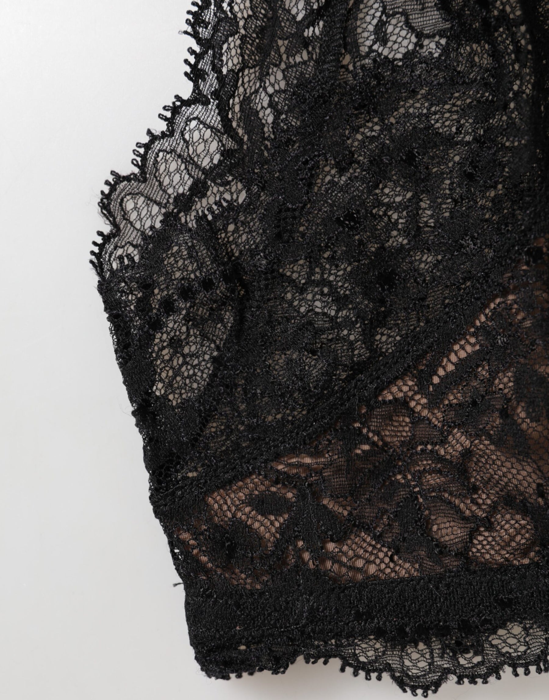 Dolce & Gabbana Schwarze florale Spitze Mesh High Brief Slip Unterwäsche