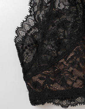 Dolce & Gabbana Schwarze florale Spitze Mesh High Brief Slip Unterwäsche