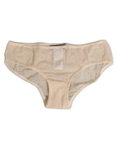 Dolce & Gabbana Beige DG Logo Lace Mid Waist Panty Unterwäsche