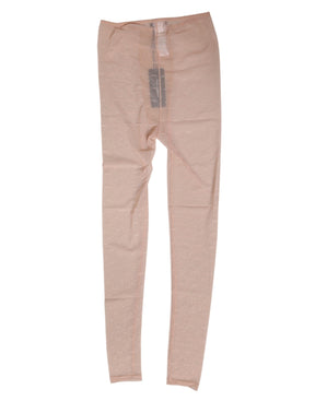 Dolce & Gabbana Beige Nylon Logo Spitze Leggings Hose Unterwäsche