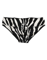 Dolce & Gabbana Schwarzer weißer Zebradruck Slip Unterwäsche