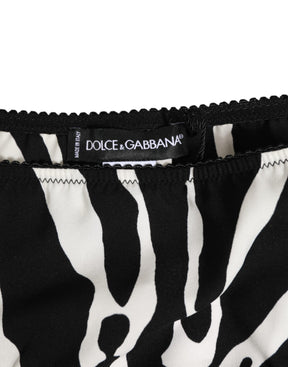 Dolce & Gabbana Schwarzer weißer Zebradruck Slip Unterwäsche