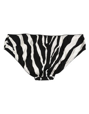 Dolce & Gabbana Schwarzer weißer Zebradruck Slip Unterwäsche