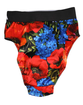 Dolce & Gabbana Multicolor Floral Print Hohe Taille Panty Unterwäsche
