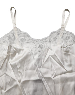 Dolce & Gabbana Off White Floral Lace Tank Lingerie Top Unterwäsche