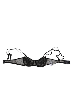 Dolce & Gabbana Schwarzer geblümter Bügel-Balconette-BH Unterwäsche