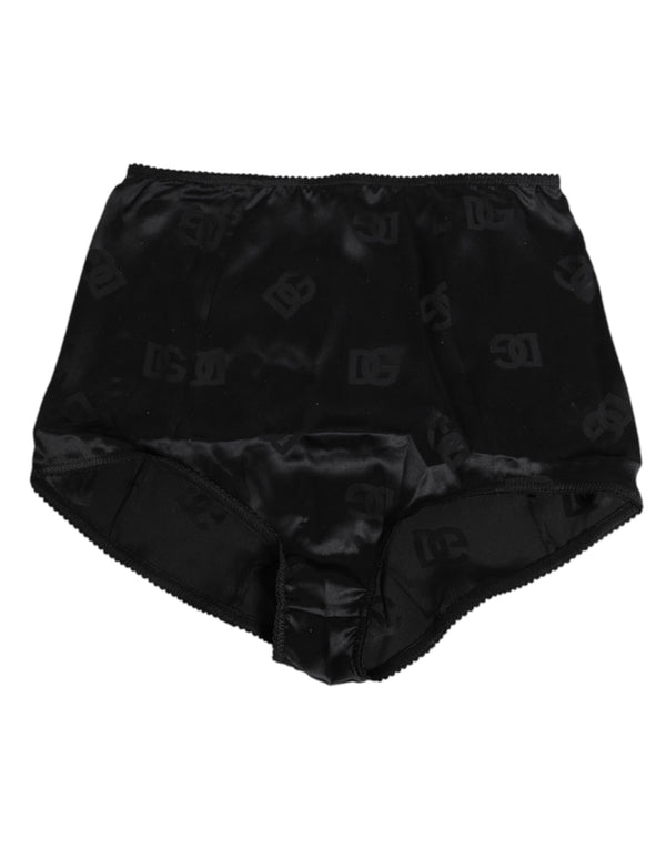 Dolce & Gabbana Schwarzes Seiden-Stretch-Mieder mit hoher Taille Unterwäsche