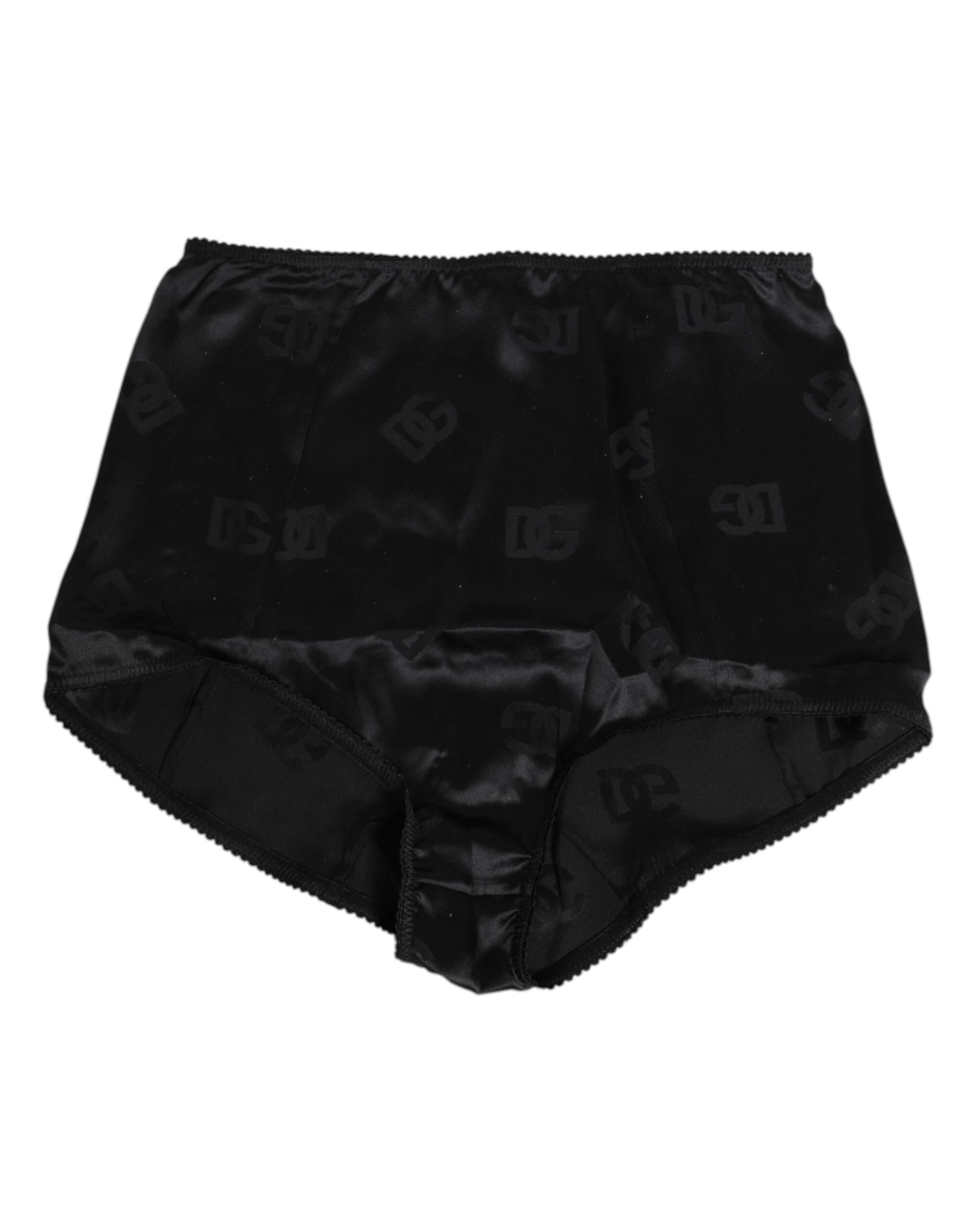 Dolce & Gabbana Schwarzes Seiden-Stretch-Mieder mit hoher Taille Unterwäsche