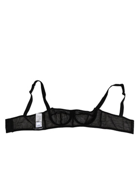 Dolce & Gabbana Schwarzer geblümter Bügel-Balconette-BH Unterwäsche
