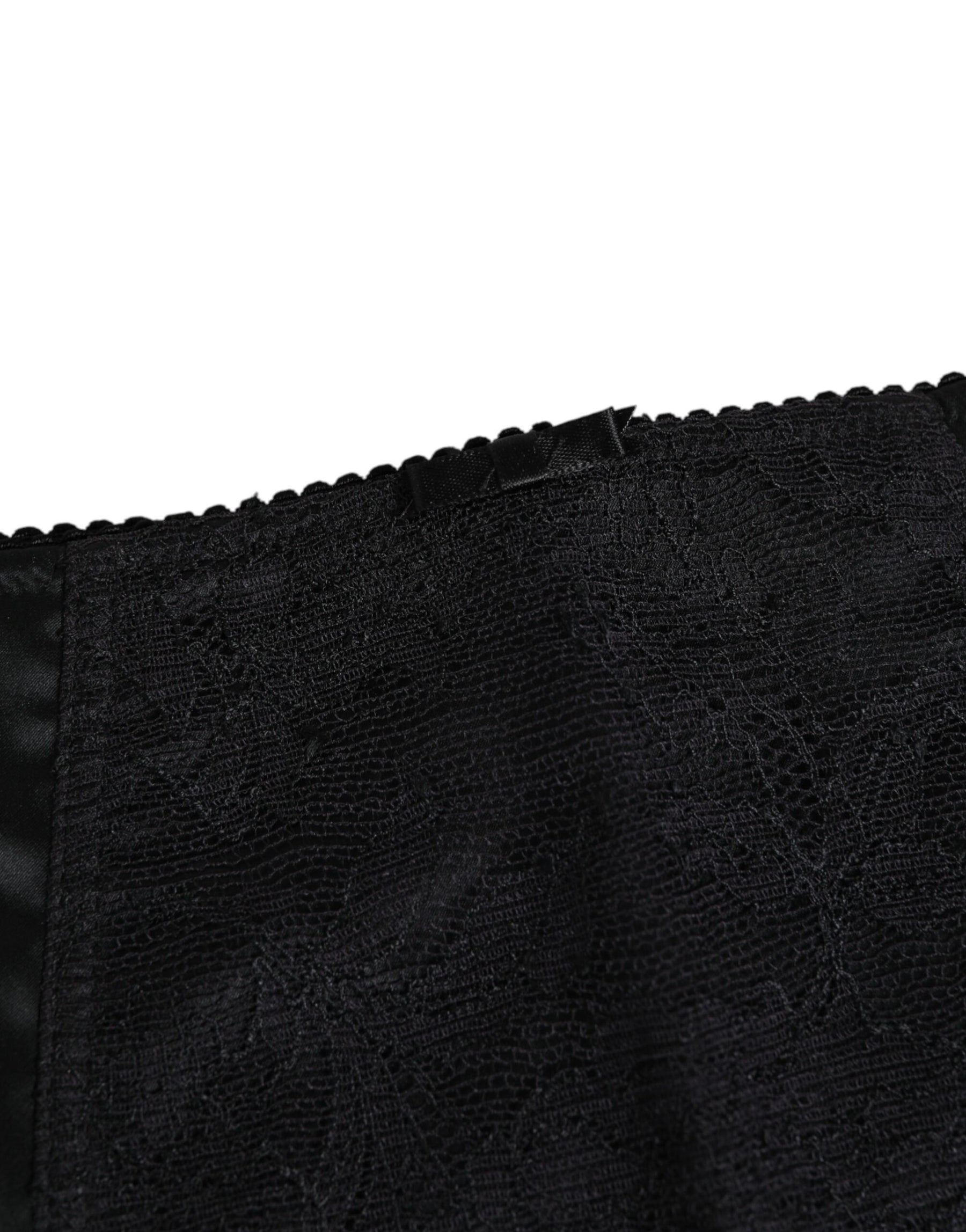 Dolce & Gabbana Schwarzer Seiden-Stretch-Slip Radfahren Frauen Unterwäsche