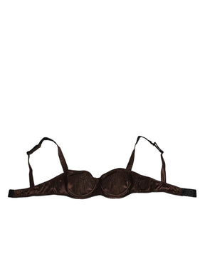 Dolce & Gabbana Brauner Seiden-Balconette-BH mit Bügeln Unterwäsche