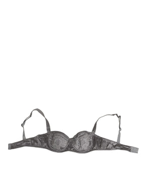 Dolce & Gabbana Grauer Seiden-Balconette-BH mit Bügeln Unterwäsche
