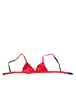 Dolce & Gabbana Rote Seidensatin Dreieck Soft Cup Br Unterwäsche