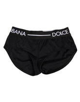 Dolce & Gabbana Schwarze Nylon-Logo-Bund-Shorts Unterwäsche