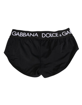 Dolce & Gabbana Schwarze Nylon-Logo-Bund-Shorts Unterwäsche