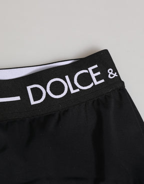 Dolce & Gabbana Schwarze Nylon-Logo-Bund-Shorts Unterwäsche