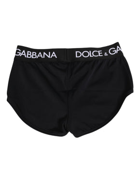 Dolce & Gabbana Schwarze Nylon-Logo-Bund-Shorts Unterwäsche