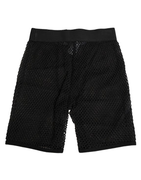 Dolce & Gabbana Schwarze Baumwoll-Logo-Shorts Midi-Hose Unterwäsche