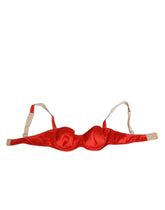 Dolce & Gabbana Roter Seidensatin Bügel-BH Semi-Pad Unterwäsche