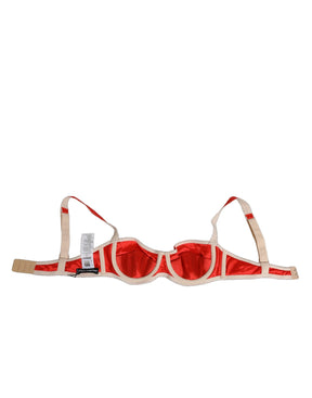 Dolce & Gabbana Roter Seidensatin Bügel-BH Semi-Pad Unterwäsche