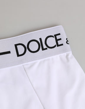 Dolce & Gabbana Weißer Nylon-Logo-Bund Coulotte Unterwäsche