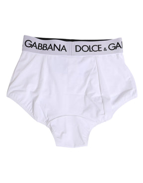 Dolce & Gabbana Weißer Nylon-Logo-Bund Coulotte Unterwäsche