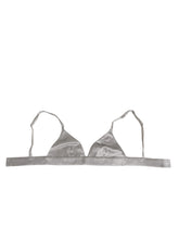 Dolce & Gabbana Grauer Seidensatin-Dreieck Soft Cup BH Unterwäsche