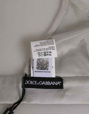 Dolce & Gabbana Grauer Seidensatin-Dreieck Soft Cup BH Unterwäsche
