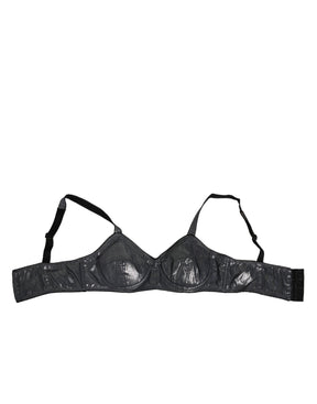 Dolce & Gabbana Dunkelgrauer Seiden-Stretch-Balconcino-BH Unterwäsche
