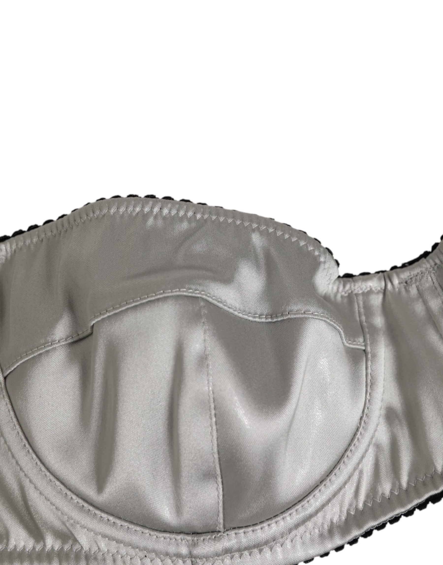 Dolce & Gabbana Grauer Acetat Stretch Balconcino BH Unterwäsche
