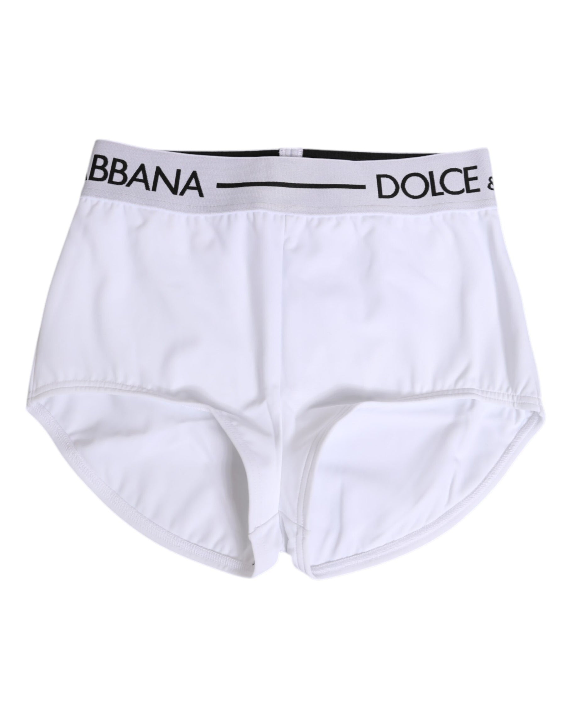 Dolce & Gabbana Weiße Nylon-Logo-Bund-Shorts Unterwäsche